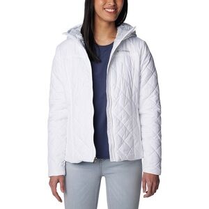 NWT Columbia Women's White Copper Crest Hooded Fleece Puffer Jacket Size XL